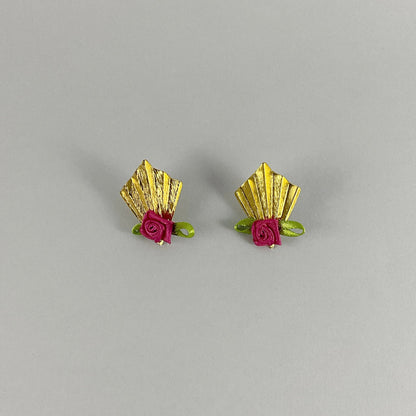 Pendientes Concha mini con flor