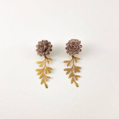 Pendientes Flor de croché y ramas