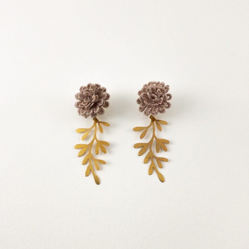 Pendientes Flor de croché y ramas