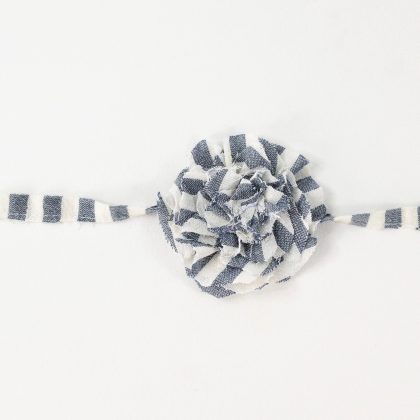 Gargantilla choker Flor de tela a rayas