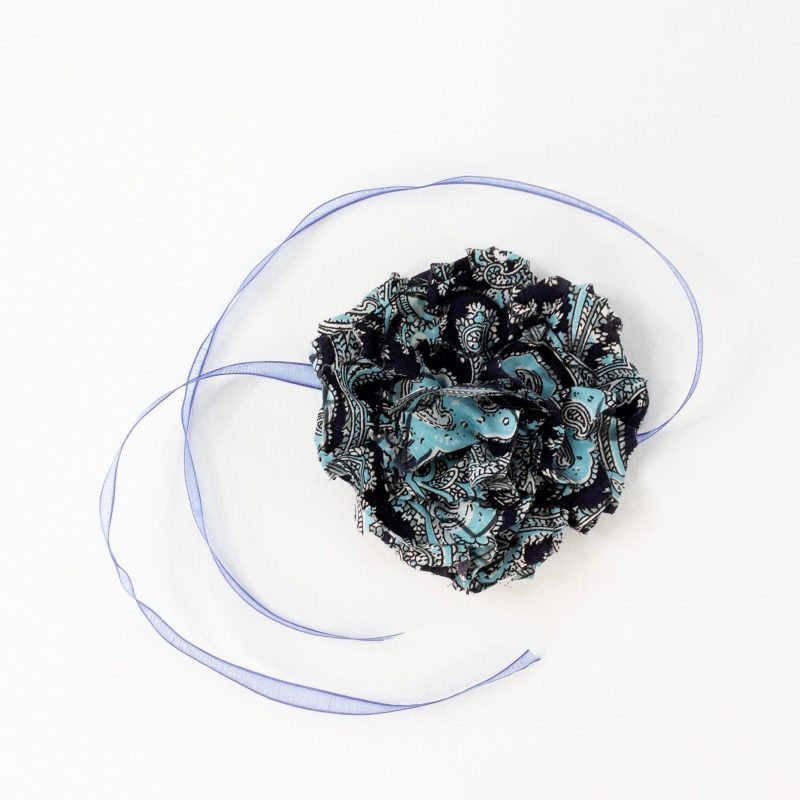 Gargantilla choker Flor de tela cachemir - Imagen 2