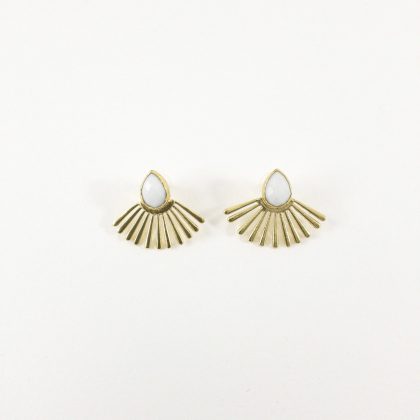 Pendientes Piedra blanca y resplandor
