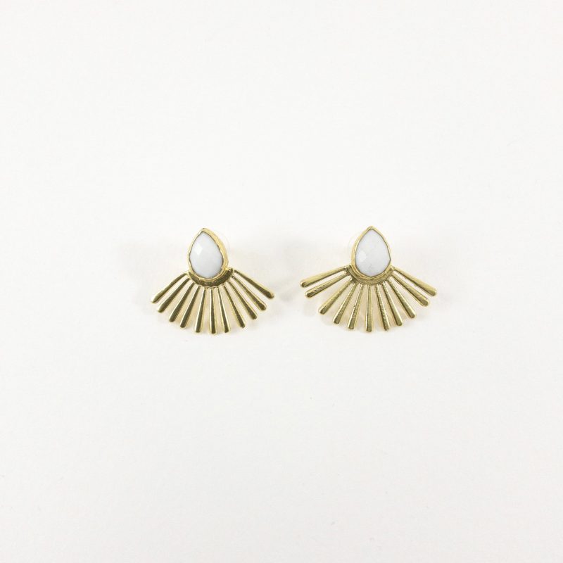Pendientes Piedra blanca y resplandor