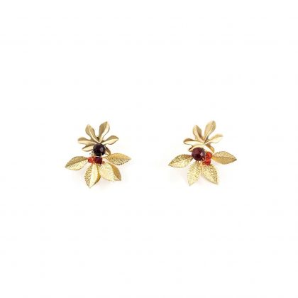 Pendientes Hojitas doradas con frutos
