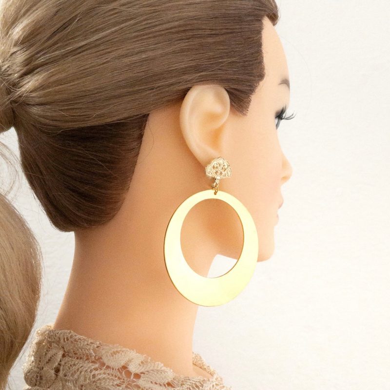 Pendientes Abanico y argolla Maxi - Imagen 2