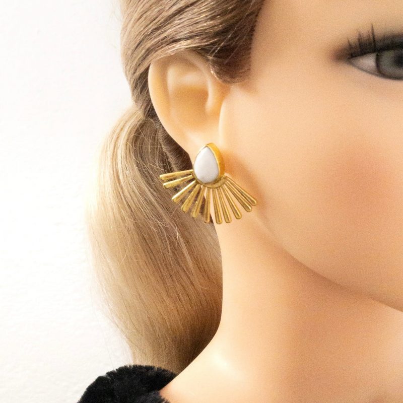 Pendientes Piedra blanca y resplandor - Imagen 2