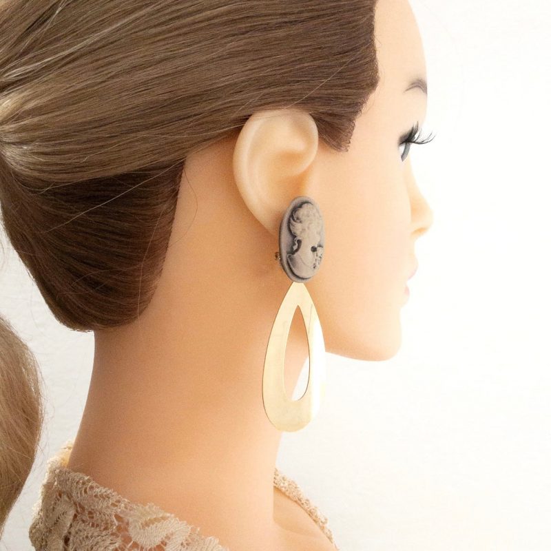Pendientes Camafeo y gota - Imagen 2