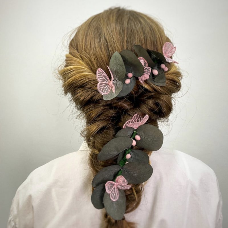 Tocado Eucalipto y mariposas - Imagen 3