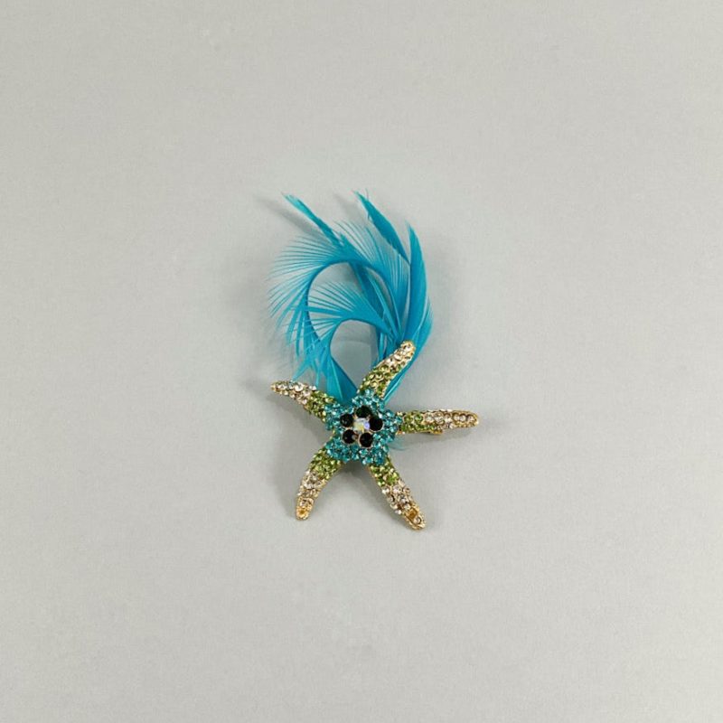 Broche Estrella de mar y plumas - Imagen 2