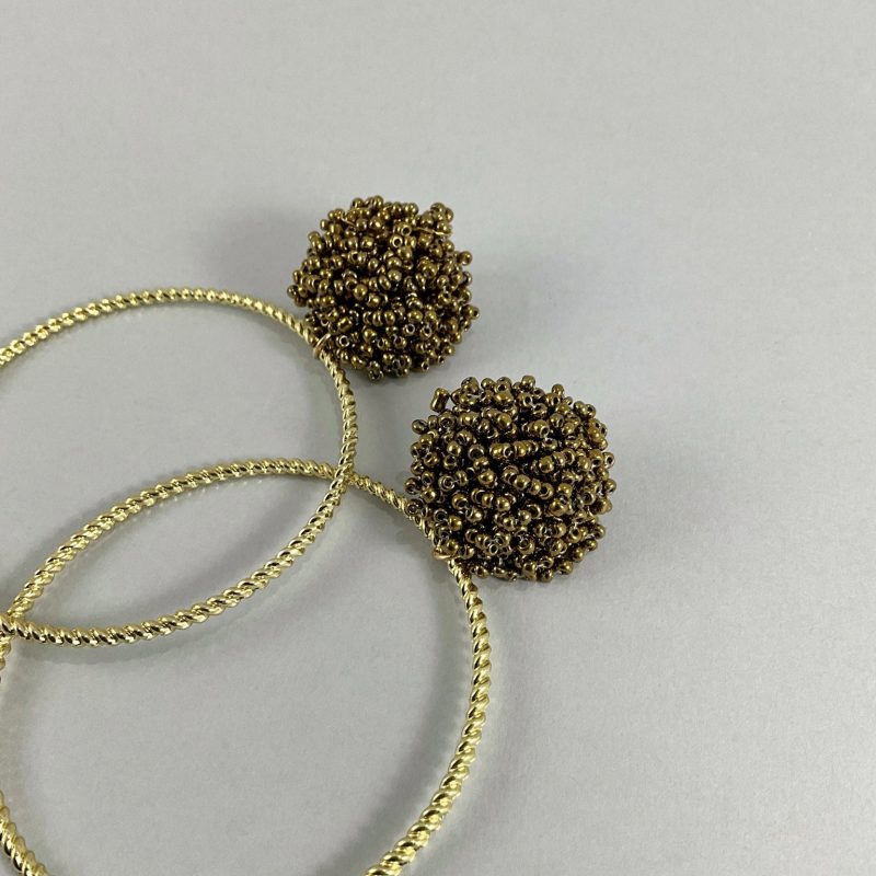 Pendientes Argolla de rocallas - Imagen 2