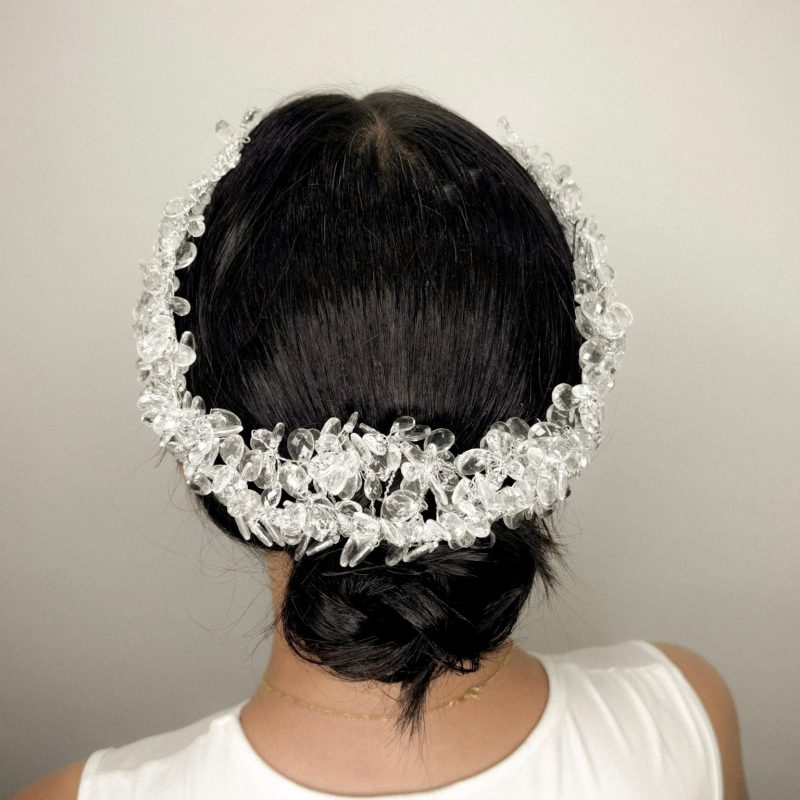 Tocado Tiara Pétalos de cristal - Imagen 3