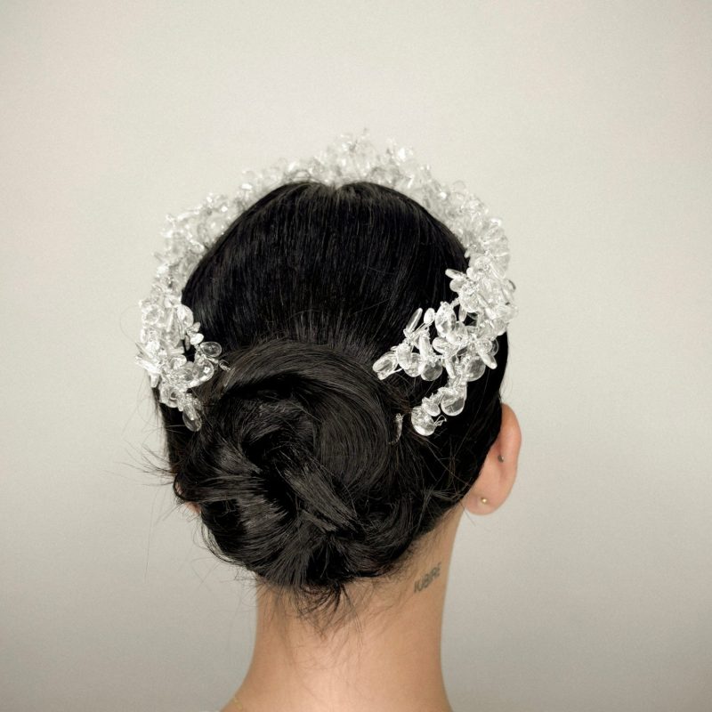 Tocado Tiara Pétalos de cristal - Imagen 5