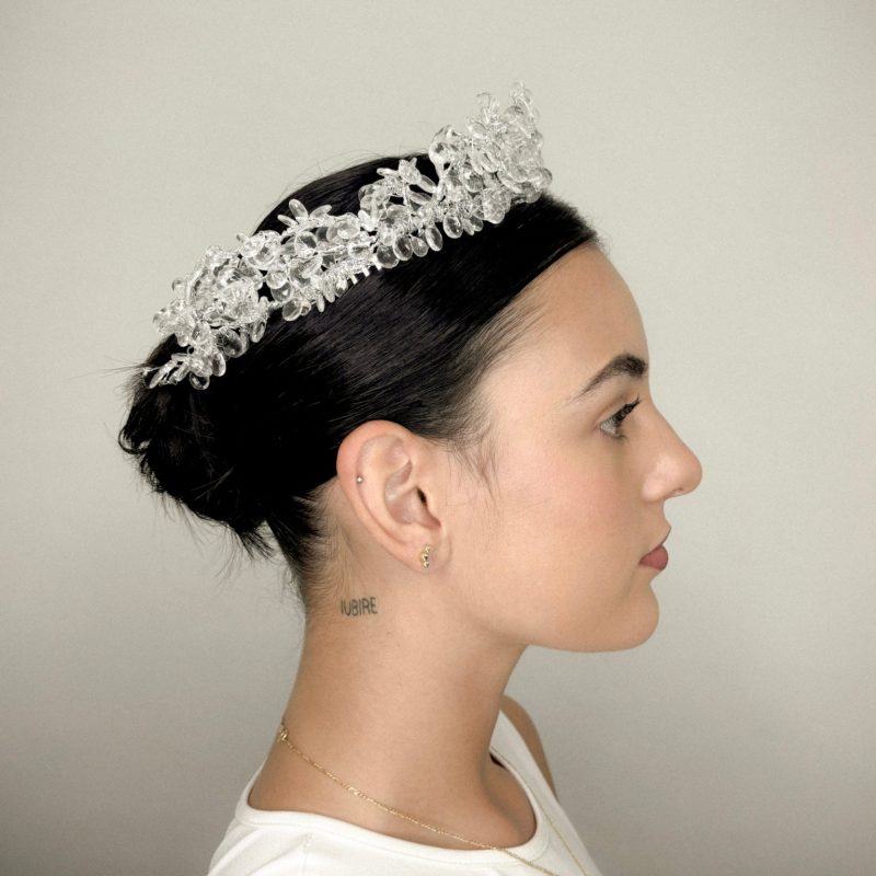 Tocado Tiara Pétalos de cristal - Imagen 4