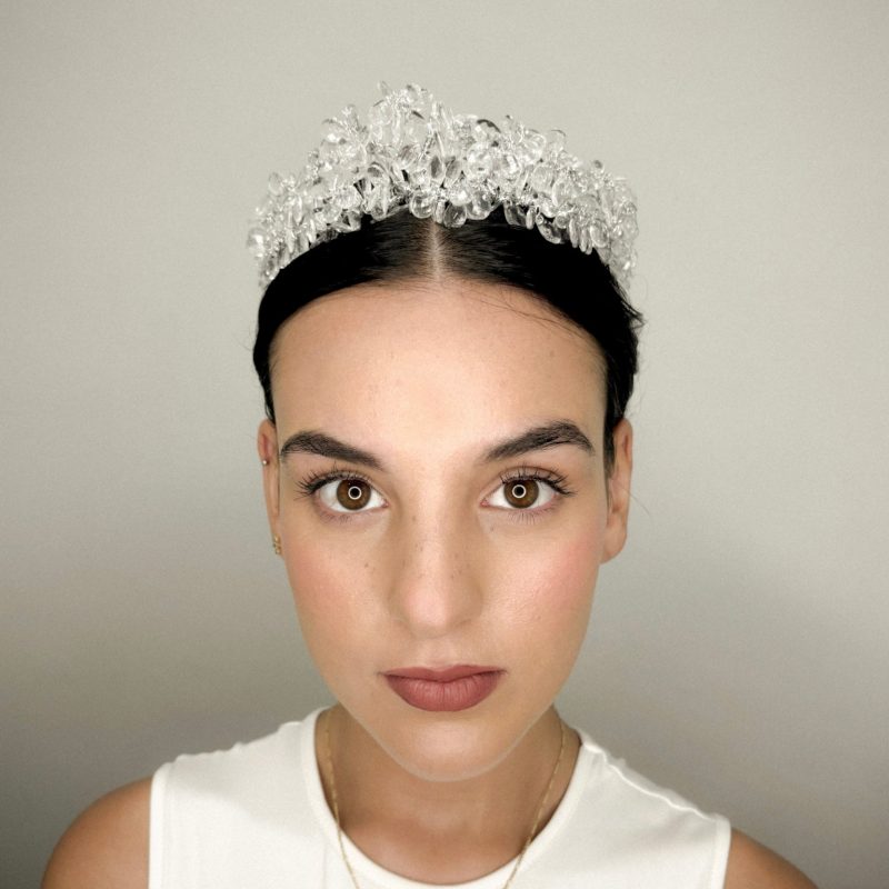 Tocado Tiara Pétalos de cristal - Imagen 6