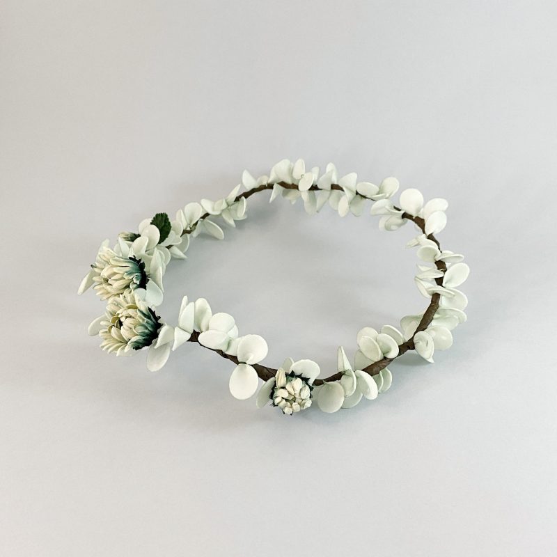 Tocado Coronita Flores de nieve - Imagen 2